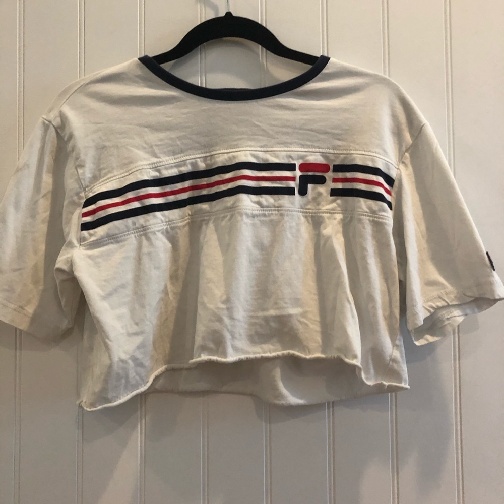 FILA white cropped shirt